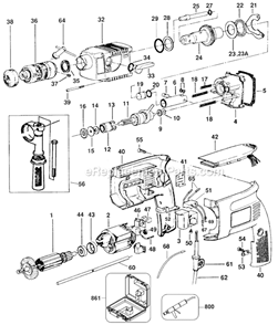 Page A Diagram and Parts List for 5053 Type 100 Black and Decker Hammer Drill